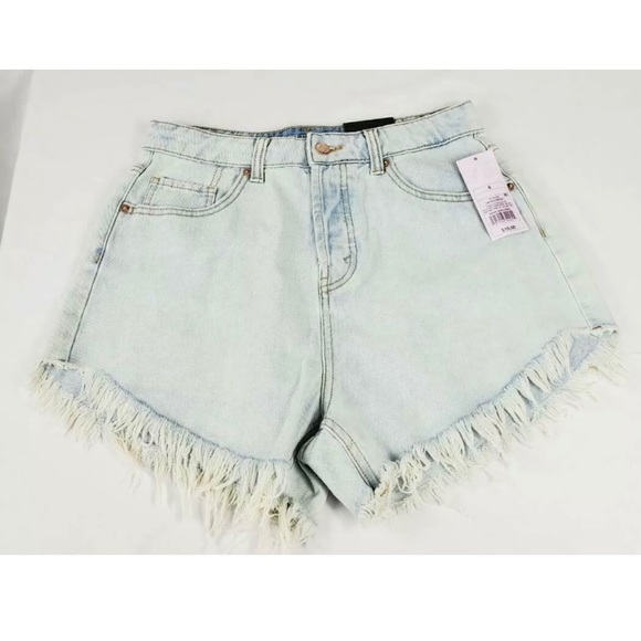Women’s high-rise frayed hem jean short wild fabl - Picture 6 of 8